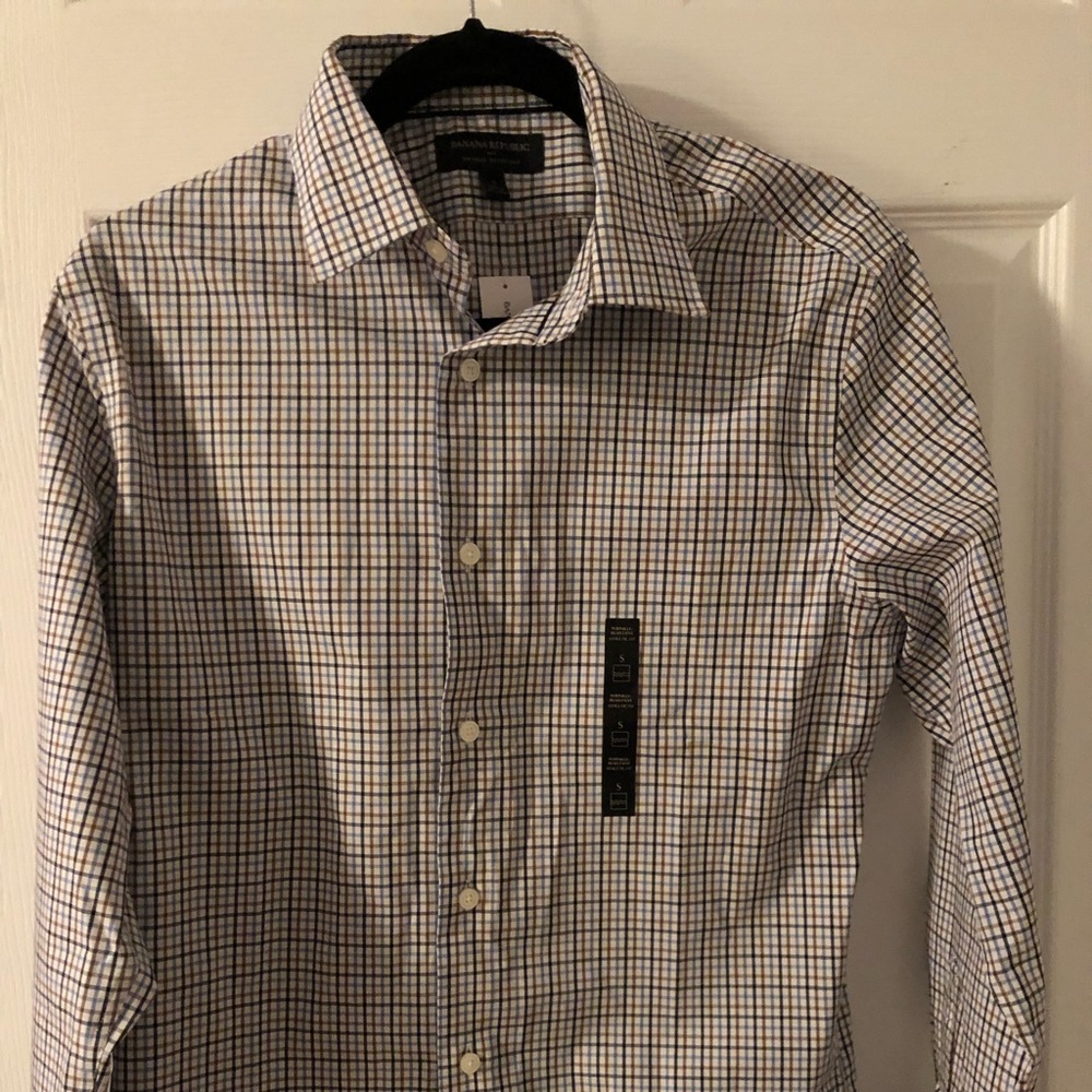 Banana Republic Navy/Deep Brown Dress Shirt - Picture 2 of 2